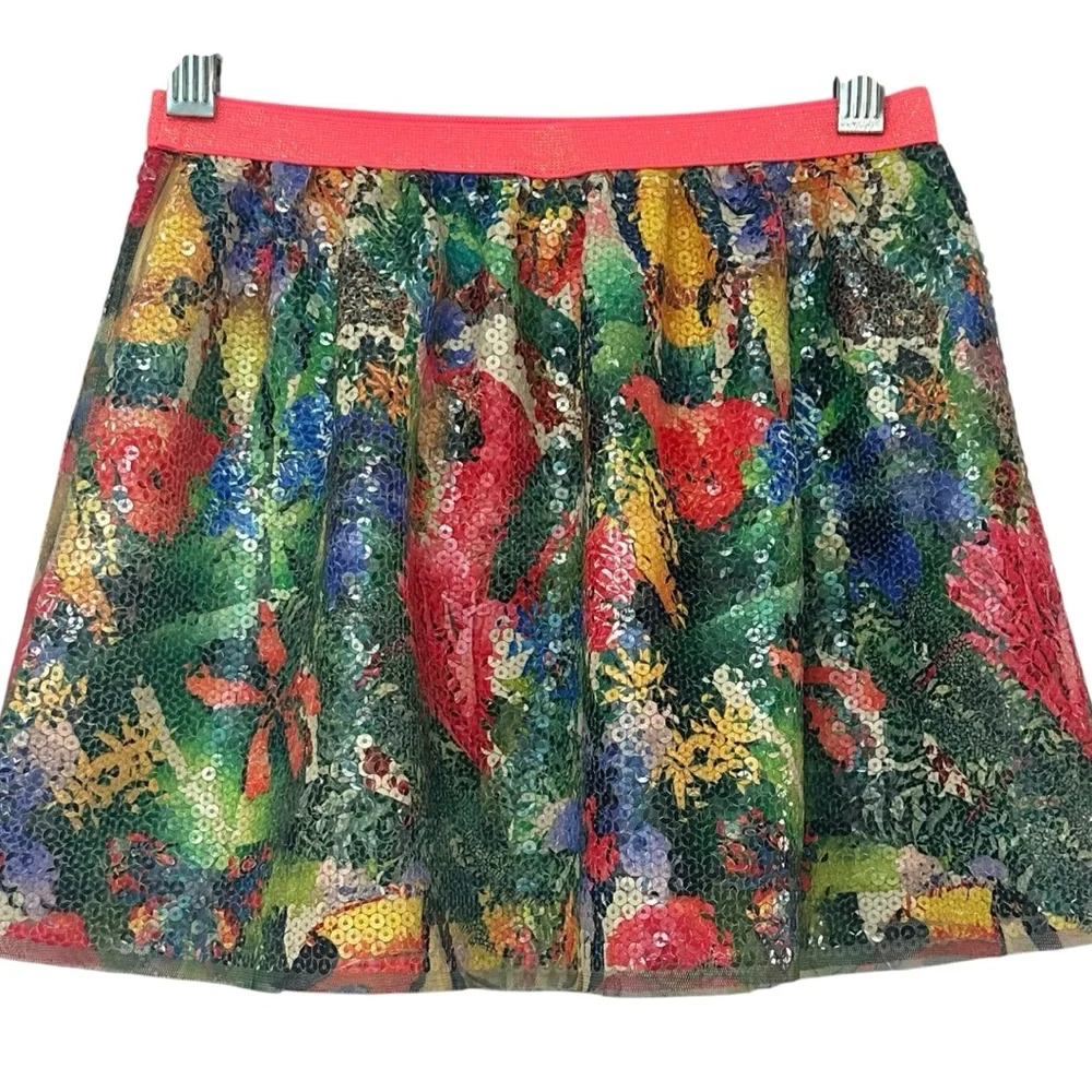 Kate Morgan x H&M Tropical RAINFOREST Multi-Color Sequin Skirt - Size 4-6Y